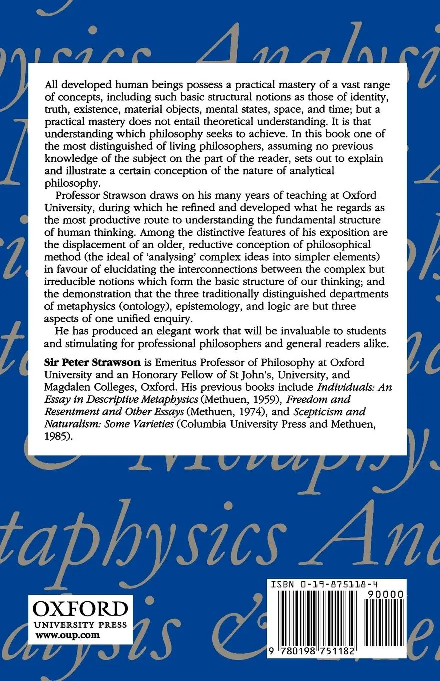 Analysis and Metaphysics | An Introduction to Philosophy | P. F ...